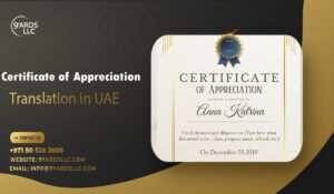 Certificate of Appreciation Translation in UAE
